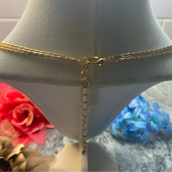 Nordstrom 14k Gold over Silver Cascade crystal Necklace - Picture 5 of 9